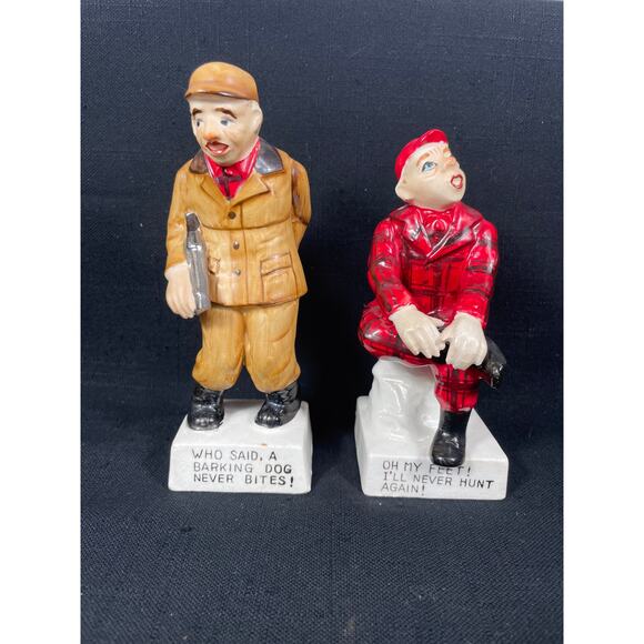 Pair of humorous hunter figurines from the 50's Ideal, Japan - Picture 1 of 11